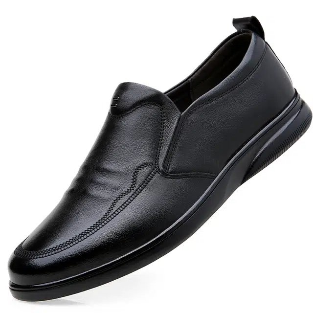 健休 二层牛皮 舒适百搭 休闲鞋 男款 黑色