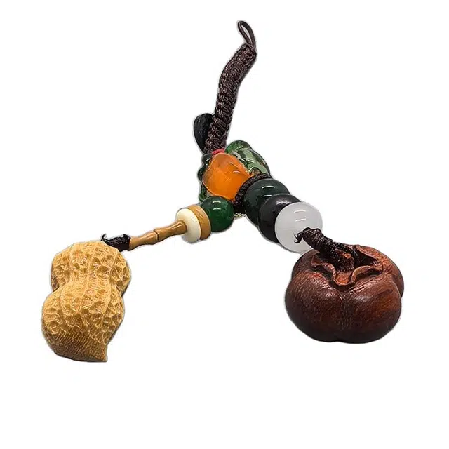 亮尊 新中式国潮花生高升学业顺利好运连连 檀木 把件 男女同款情侣款