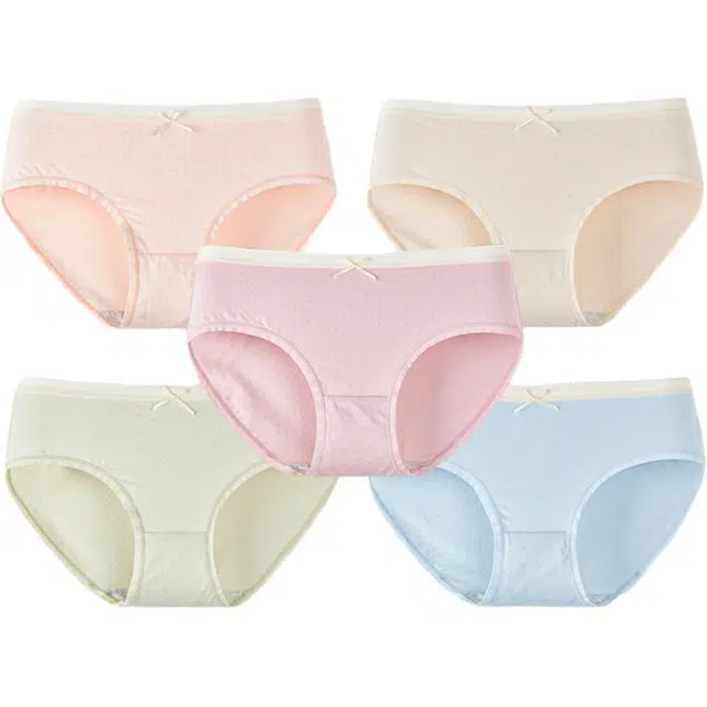 三福 纯棉抗菌平角纯色简约中腰内裤 女款