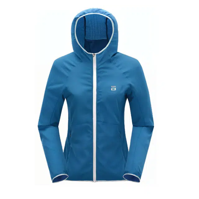 探路者 透气排汗跑步长袖风衣 女款 滤水蓝