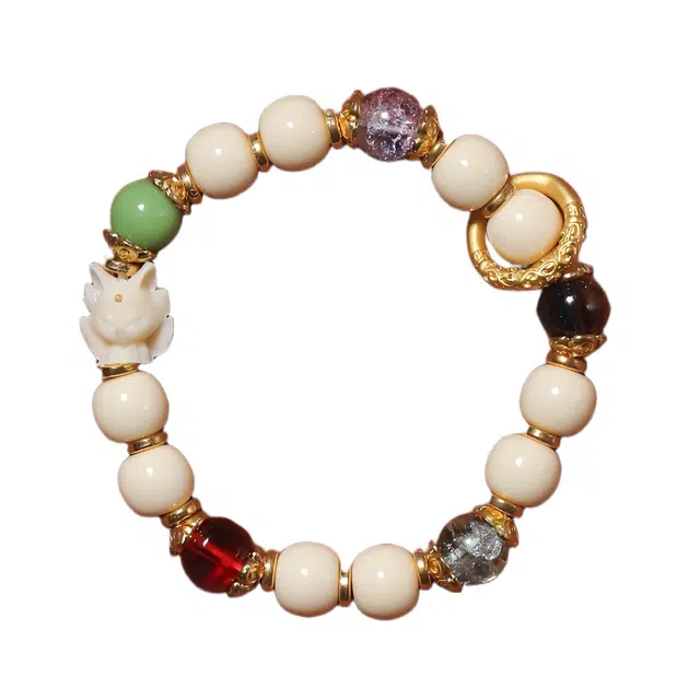 絮物 国潮文玩【缤纷凤九跑环】念珠小众百搭轻奢氛围感 吉祥如意前程似锦高级感佛珠盘玩 象牙果 手串 男女同款情侣款