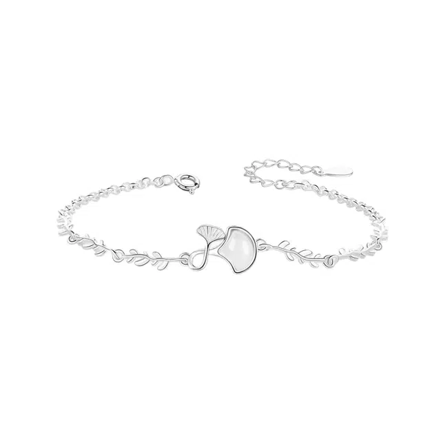 【S999足银纯银 三生有杏】 七好美银 小杏运 精致轻奢时尚优雅温柔森系小清新 简约小众高级感设计 日常通勤百搭 琉璃 手链 女款