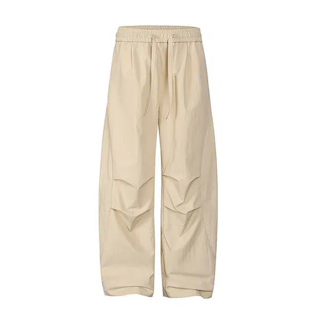 欧路得 速干工装裤薄款宽松褶皱运动百搭伞兵长裤子休闲裤 男款