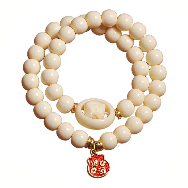 絮物 新中式文玩轻奢高级感招财进宝万事顺遂佛珠盘玩#好运 象牙果 菩提类手串 男女同款情侣款