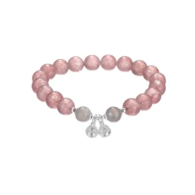 珂里 国潮新中式小铃铛高级感气质转运 甜美浪漫本命年 好运 草莓晶 手串 女款