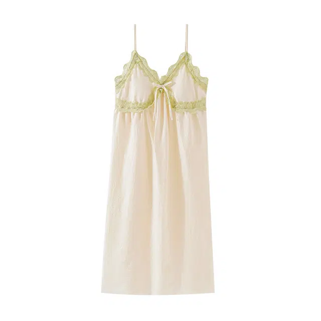 欧诗帛 夏季韩版云朵棉睡衣女士甜美可爱吊带带胸垫学生家居服可外穿睡裙 女款