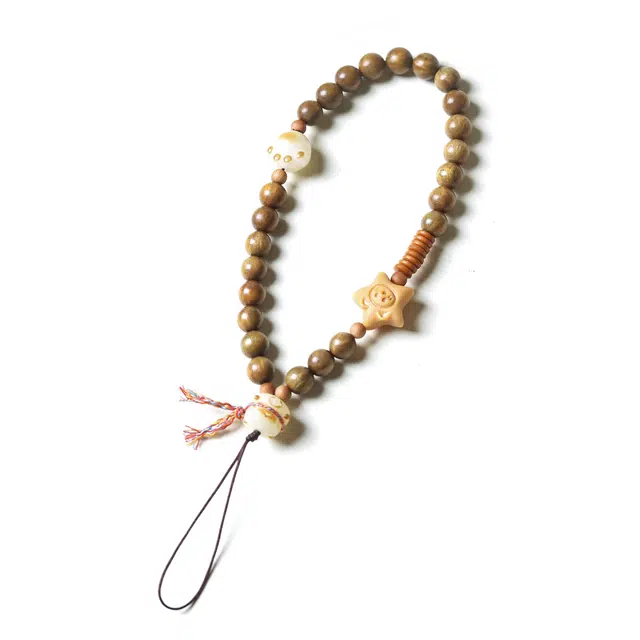 素于 新中式国风复古文艺风轻奢高级感招财纳福财源广进节节高升出入平安诸事顺遂文玩盘玩#好运 绿檀 手串 男女同款情侣款