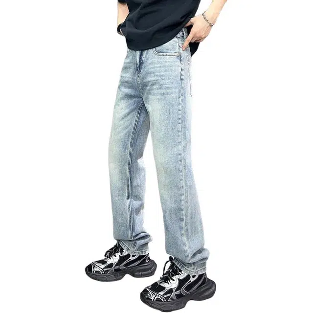 微牛 高端宽松百搭潮牌休闲韩版牛仔裤 男款
