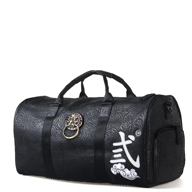 Chusan Lion Head Embroidered Gym Bag