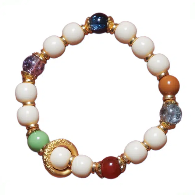 絮物 新中式文玩【缤纷跑环】念珠国潮轻奢高级感温柔氛围感满满吉祥如意前程似锦佛珠盘玩#好运 象牙果 手串 男女同款情侣款