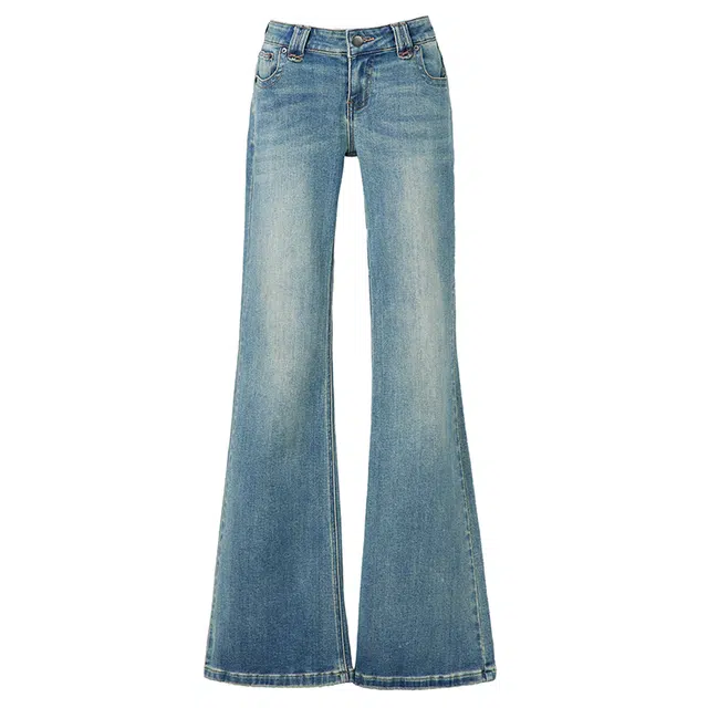 拾籍 辣妹复古时尚低腰弹力显腰臀牛仔裤 女款