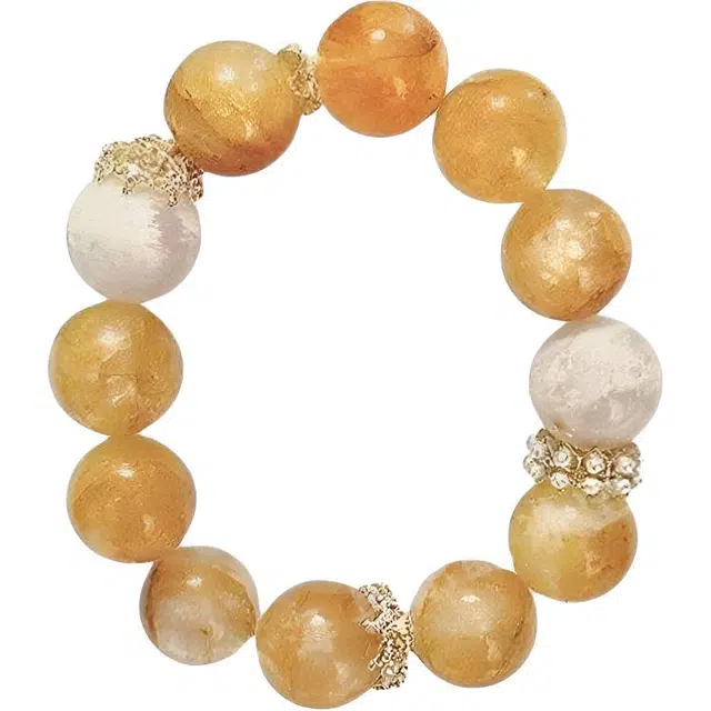 迈奇的礼物 大颗粒招财旺财转运新中式国潮文艺白月光清新甜美复古小众高级气质优雅百搭高颜值天然 红胶花 手串 女款