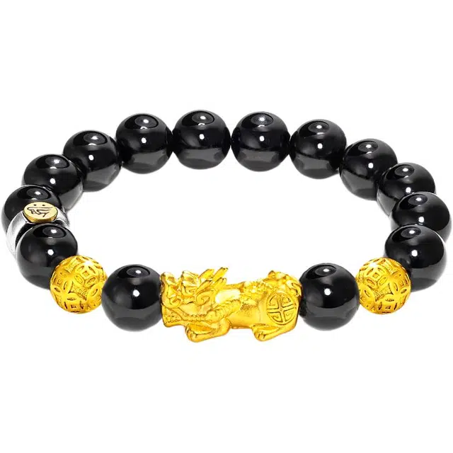 仙友 新中式高级小众文玩佛珠 招财纳福 八方来财 黑檀 手串 男女同款情侣款