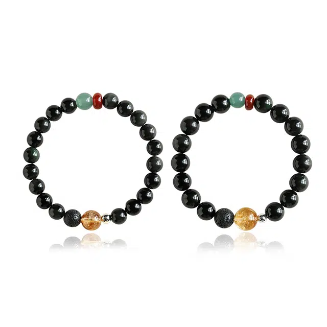 【佳偶天成 I 矢志不渝】 永恒旋律 增财增情 情比金坚 新中式国风转运珠 精致浪漫小众设计高级感日常百搭好运 黑曜石 手串 男女同款情侣款