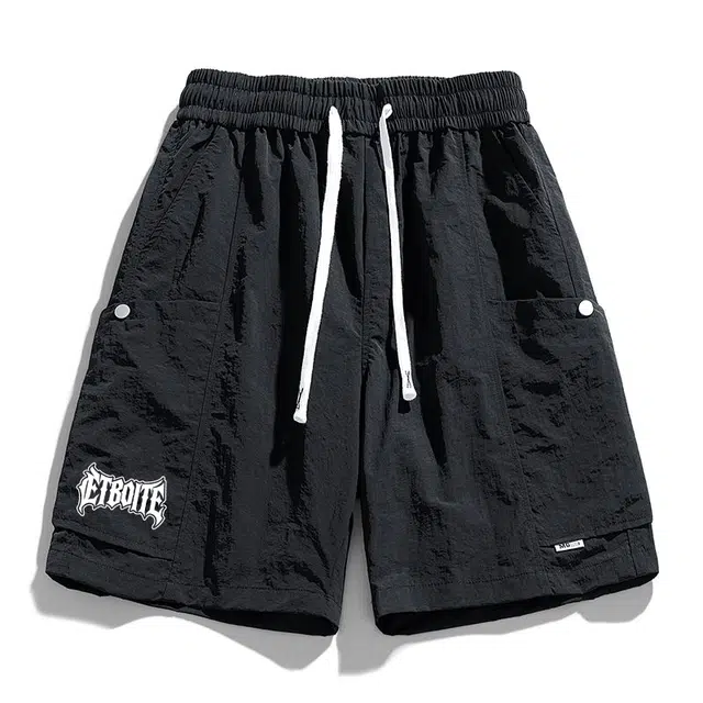 法文箱子 美式高街薄款宽松速干五分潮流透气运动休闲短裤 男款