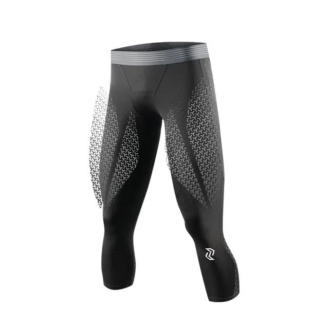 左右力量 液态氨纶速干裤高弹训练透气跑步健身压缩裤篮球紧身裤七分运动长裤 男女同款