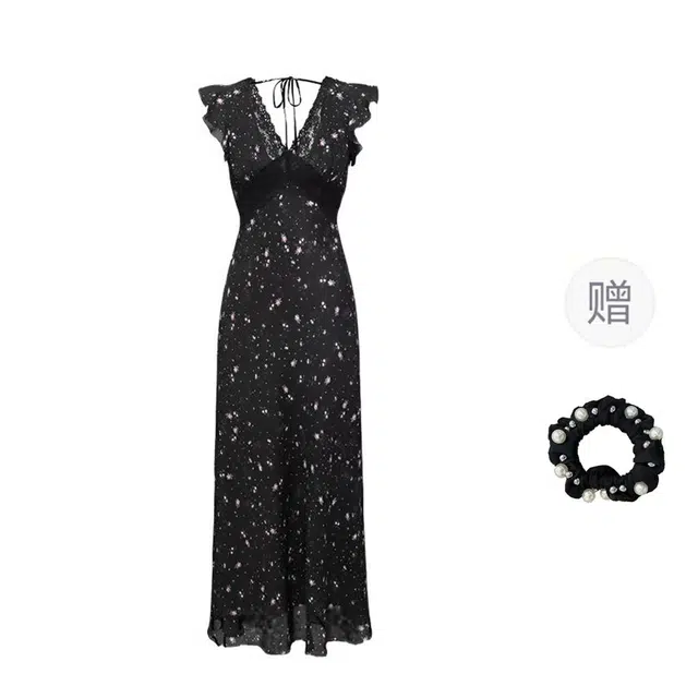 雾闪闪 百搭舒适时尚短袖连衣裙 女款