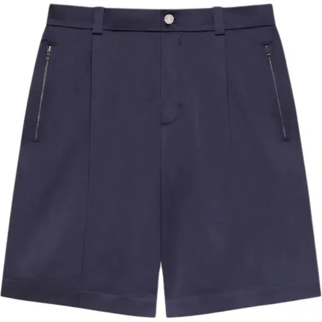 纪梵希 缎面拉链纽扣开合背面口袋百慕大休闲短裤 男款