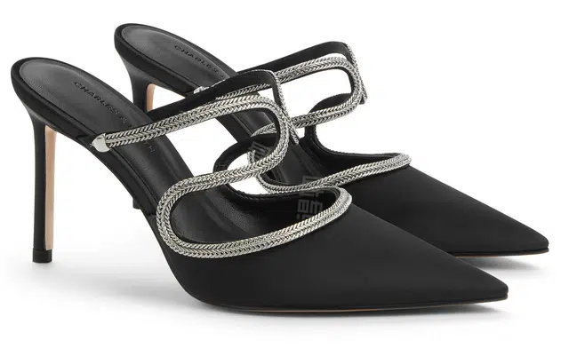 CHARLESKEITH ck PU 9.1cm BLACK TEXTUREDSilverGold