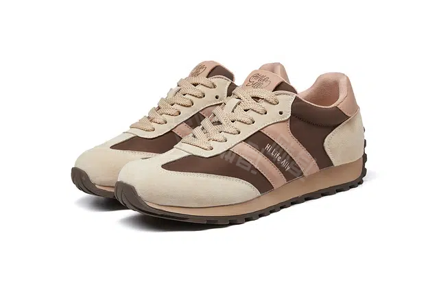 海澜之家经典老爹阿甘鞋女春季新款棕色复古运动鞋轻便撞色休闲鞋