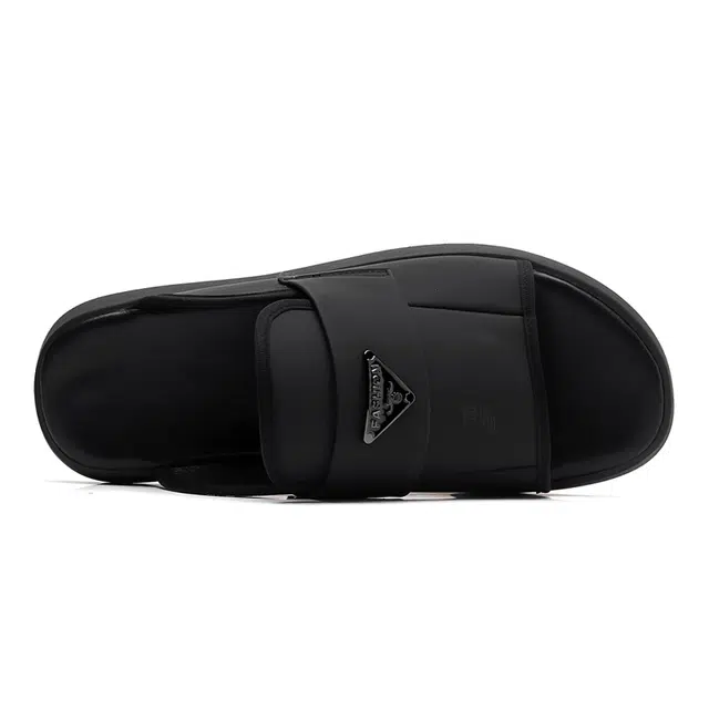 圣大骑士 舒适百搭 经典简约 橡胶底 防滑防磨一字拖鞋 男款 黑色