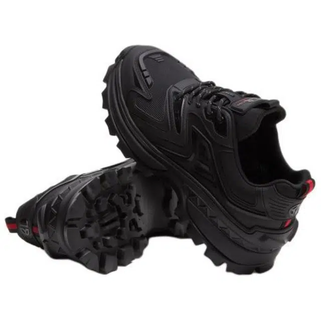 比音勒芬 合成革 系带圆头 低帮 生活休闲鞋 男款 黑色