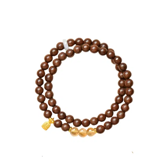 宣华意 招财暴富转运珠#好运文玩佛珠 金丝檀木 手串 女款