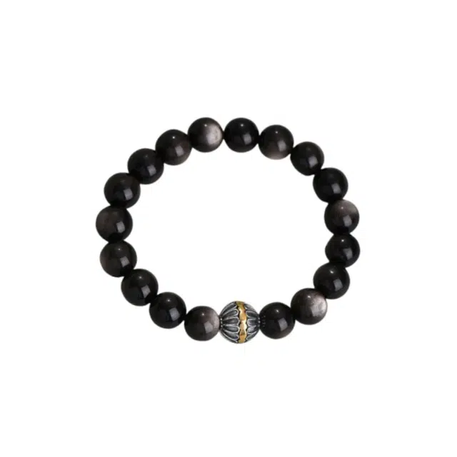 宣华意 转运珠好运 民族风新中式 黑曜石 手串 男款