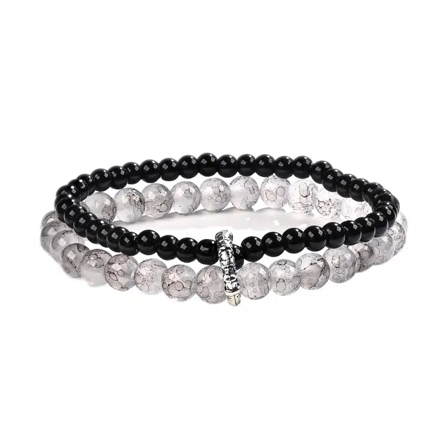 灵晔 新中式国潮风双圈盘玩轻奢小众百搭设计高级感佛珠念珠转运招财纳福诸事顺遂平安喜乐手饰#好运 黑檀 手串 男女同款情侣款