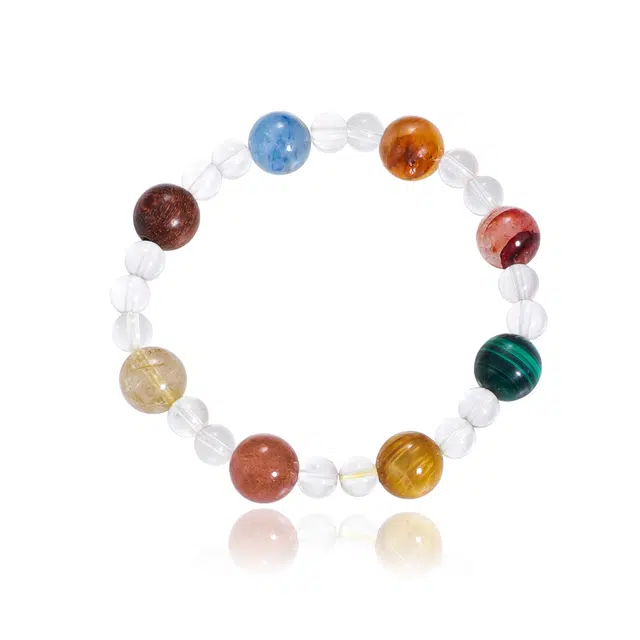 克兰茜 诸事顺遂 八宝灵珠转运圆珠串 新中式小众简约高级感设计 水逆退散能量加持 日常通勤精致百搭 精美礼盒 好运 多色水晶 手串 女款