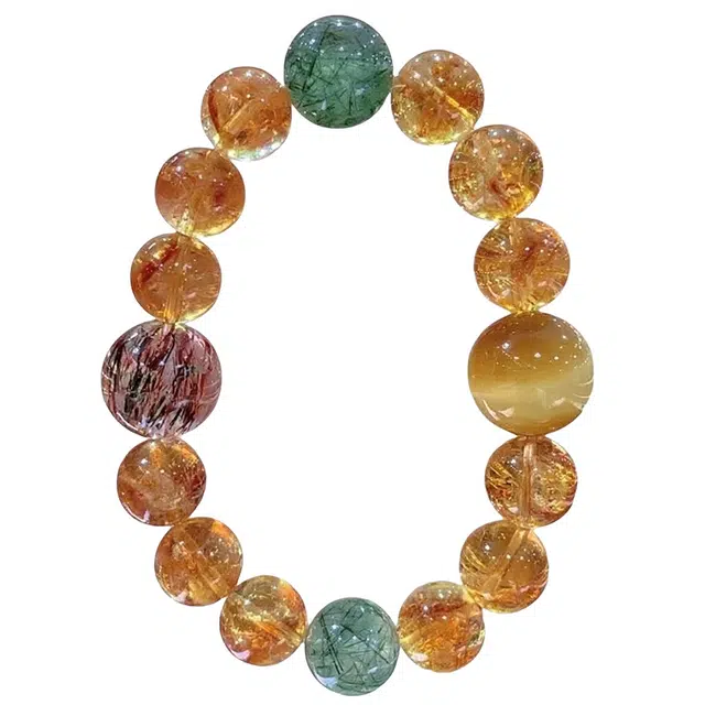 迈奇的礼物 招财 转运 守护 上岸新中式国潮文艺清新甜美复古小众高级气质优雅百搭高颜值天然 黄水晶 手串 男女同款情侣款