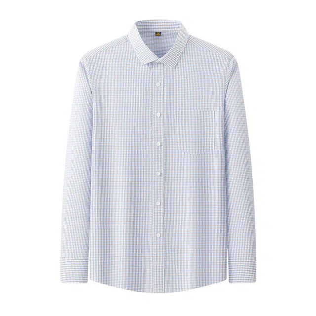 老爷车 男士纯棉格子长袖方领宽松型衬衫 男款