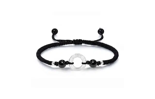 百利金 祥云平安扣 招财纳福平安转运国潮复古新中式气质显白精致轻奢小众设计转运珠编织 黑曜石 手绳 男女同款情侣款