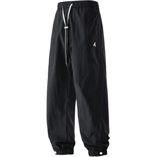 童先森 薄款宽松运动纯色中腰九分裤舒适百搭休闲裤 男款