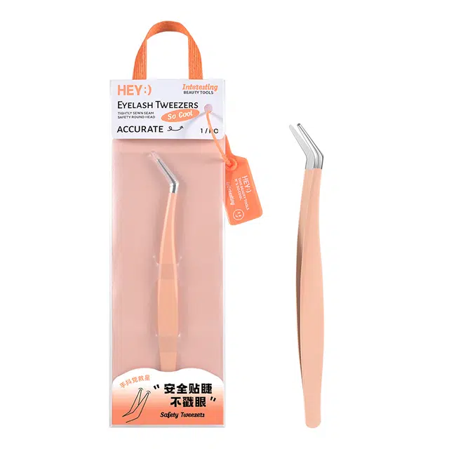 玛莉安 圆头镊子高精密夹子新手金羽夹美睫师专用工具种植嫁接