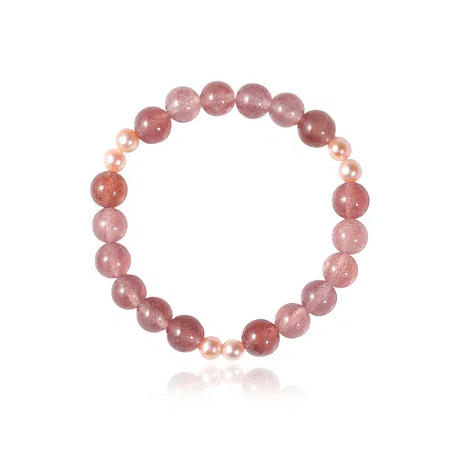 克兰茜 在逃公主 桃夭转运圆珠串 小众轻奢简约甜美可爱高级感设计 个性时尚经典日常通勤精致百搭 精美礼盒 好运 草莓晶 手串 女款