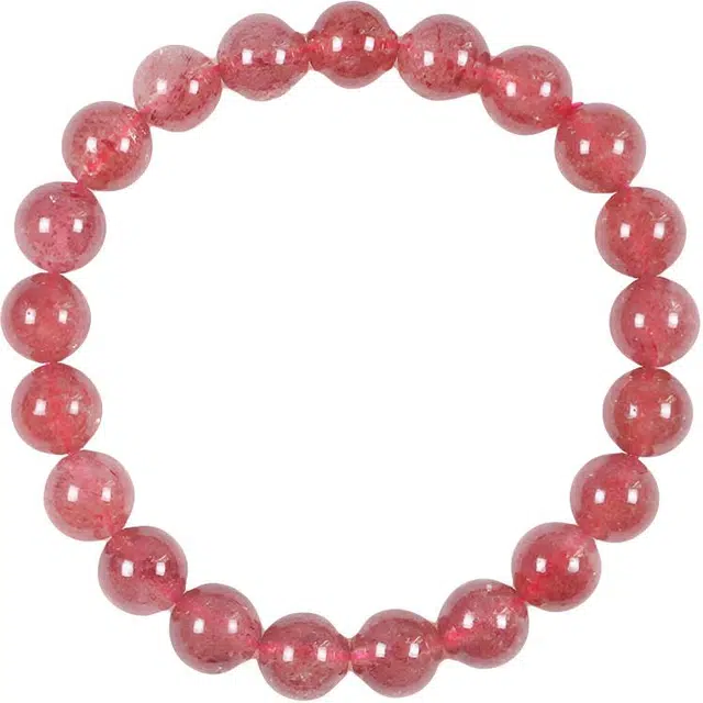 迈奇的礼物 爆款旺姻缘招桃花 招财暴富 转运 守护上岸新中式文艺清新甜美复古小众高级气质优雅百搭高颜值天然 草莓晶 手串 男女同款情侣款