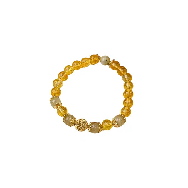 大唐国鼎 前运亨通  事业高升  精致轻奢时尚 优雅温柔 黄水晶 手串 女款