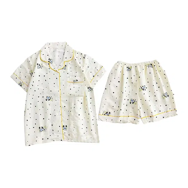 顶瓜瓜 夏季女可爱印花舒适简约设计柔软透气面料家居服睡衣套装 女款