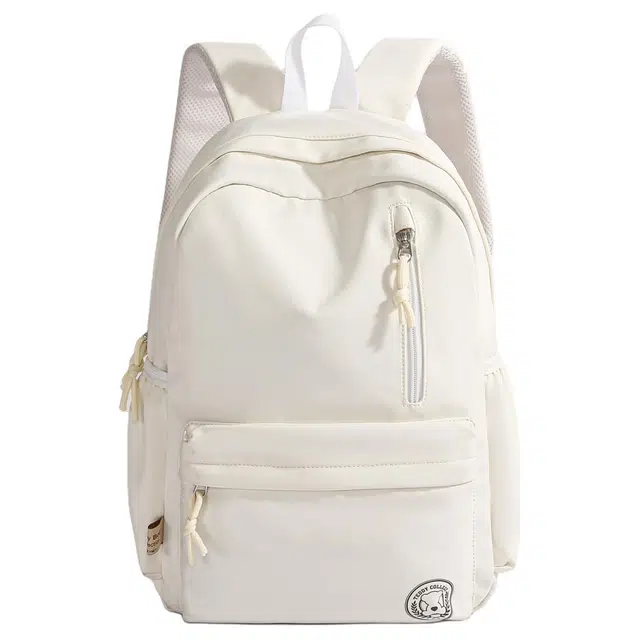 泰格奴 小清新简约百搭韩式潮牌纯色可爱大容量 尼龙布 双肩包 男女同款情侣款 白色/黑色/红色