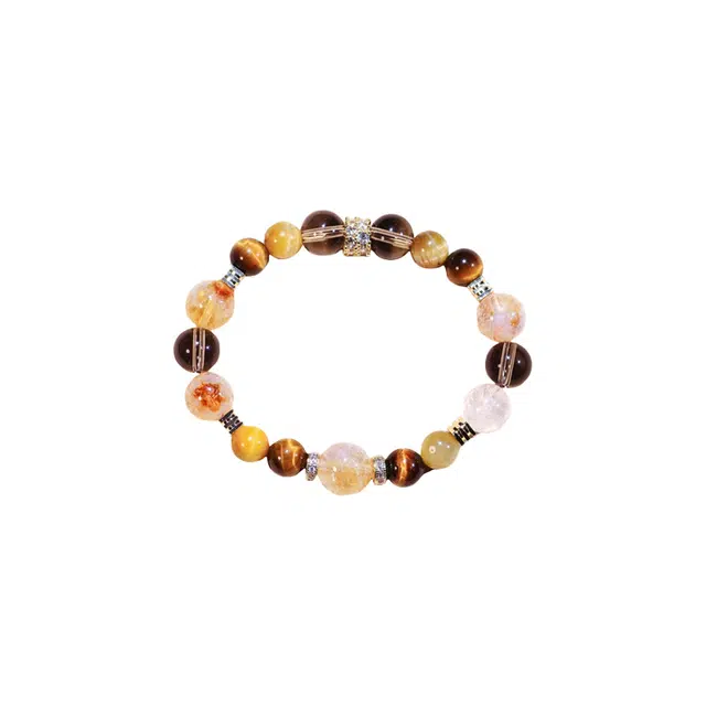 大唐国鼎 八方来财新中式简约时尚小众设计国潮宫廷风精致纹理招财纳福旺事业学业本命年财运 好运 黄水晶 手串 女款