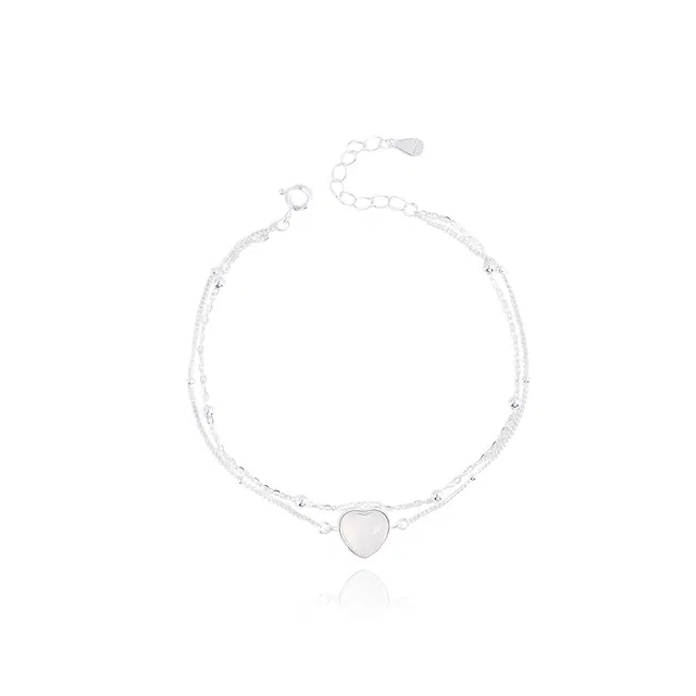 克兰茜 在逃公主 叠心小众轻奢链 个性时尚气质经典百搭 甜美可爱日常通勤 精致简约高级感设计 精美礼盒 可调节好运 玉髓 手链 女款