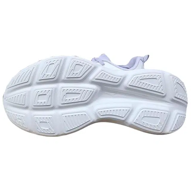 鸿星尔克 简约 舒适减震透气 低帮 短跑跑步鞋 女款 微晶白银河紫