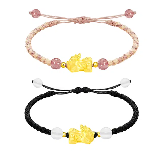 【到手2件|貔貅套装】 饰伴 招财纳福吞金兽可爱貔貅宝宝精致小众好运手饰 织物 手绳 男女同款情侣款