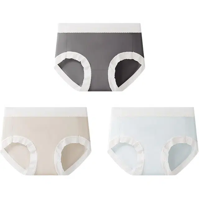欧迪芬 桑蚕丝抑菌莫代尔简约三角中腰内裤 女款 组合装