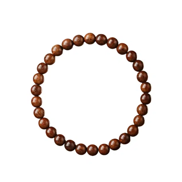 宣华意 新中式国风复古简约木质佛珠文玩檀香盘玩念珠 金丝檀木 手串 男女同款情侣款