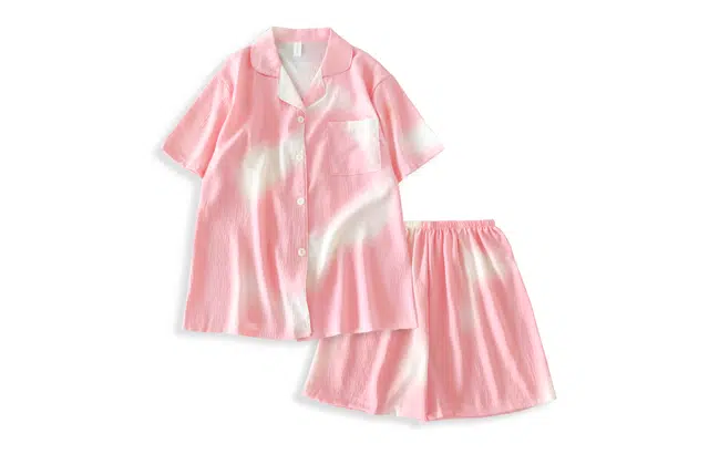 夏芬妍 简约甜美晕染翻领云朵棉短袖短裤家居服柔软舒适休闲可外穿夏季睡衣套装 女款