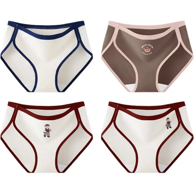 欧迪芬 抑菌纯色简约三角裤中腰内裤 女款 组合装