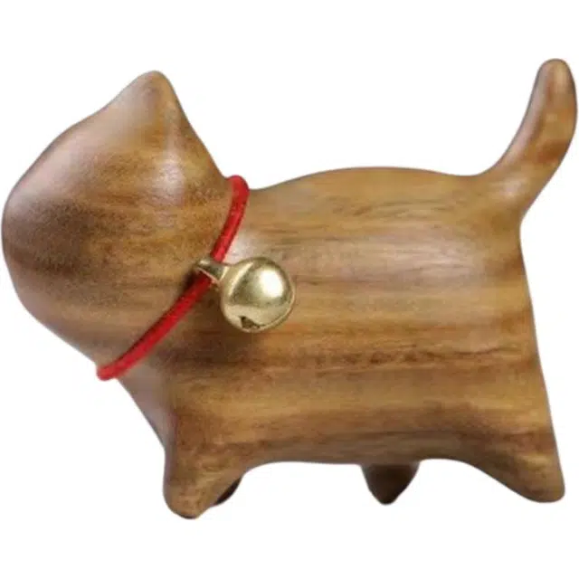 得笙陌 自信猫创意小茶宠国潮 紫光檀 手把件 男女同款情侣款