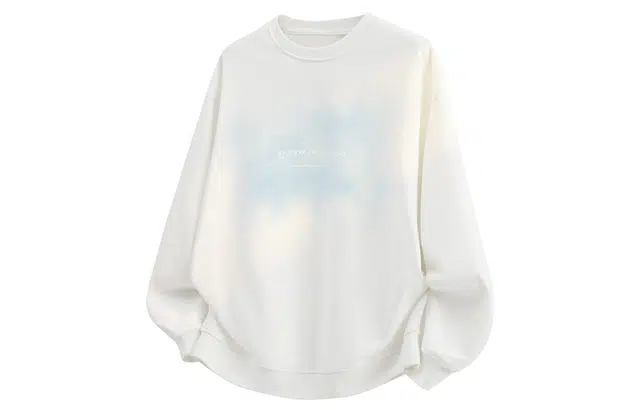 王者荣耀 英文字母雾气美式高街涂鸦落肩款宽松舒适透气痞帅青少年英文无性别百搭时尚潮流圆领卫衣 标语款 男女同款